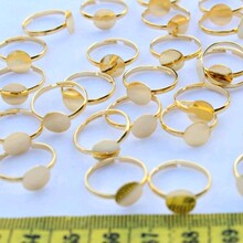 批发DIY手工饰品材料 戒指托 合金镀金可调节戒指托