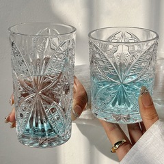 浮雕蝴蝶紋玻璃杯牛奶咖啡杯果汁杯奶茶杯小清新喝水杯冷飲杯酒杯
