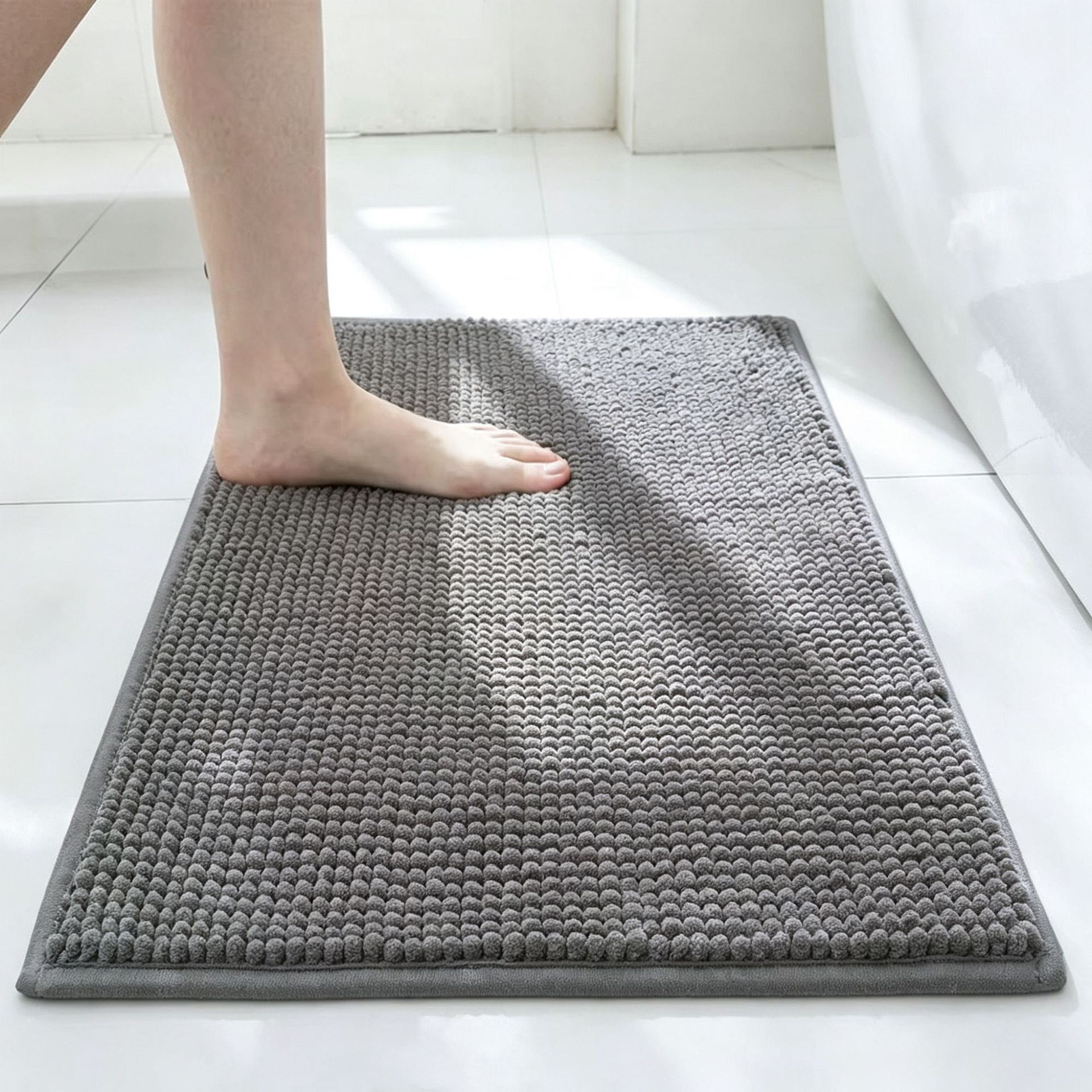 Chenille Bathroom Absorbent Floor Mat, Non-slip Doormat For Home...