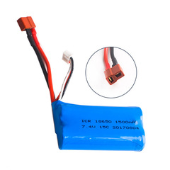 Factory sales 7.4V 1500mAh lithium battery for Weili 12402a 12428 high speed remote control car cylinder 18650