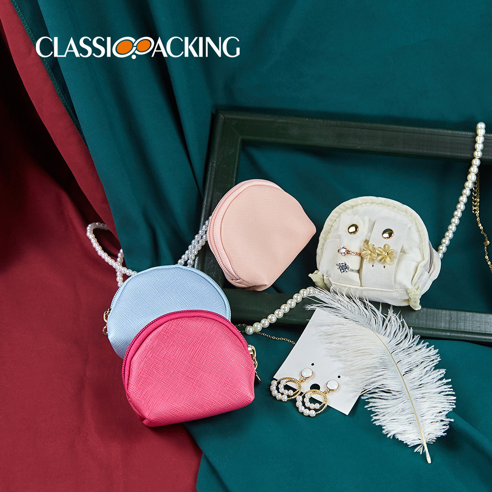 Bolsa de joyería de estilo spot, material de cuero, material de franela, bolsa de almacenamiento de joyería, fábrica, collar de pendientes al por mayor, bolsa de joyería