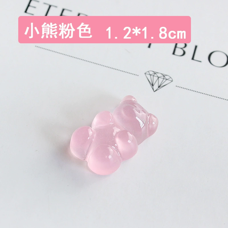 Прозрачные аксессуары, материал, аксессуар для manicure из волос, ожерелье, подвеска, ручка, чехол для телефона, с маленькими медведями, ручная работа