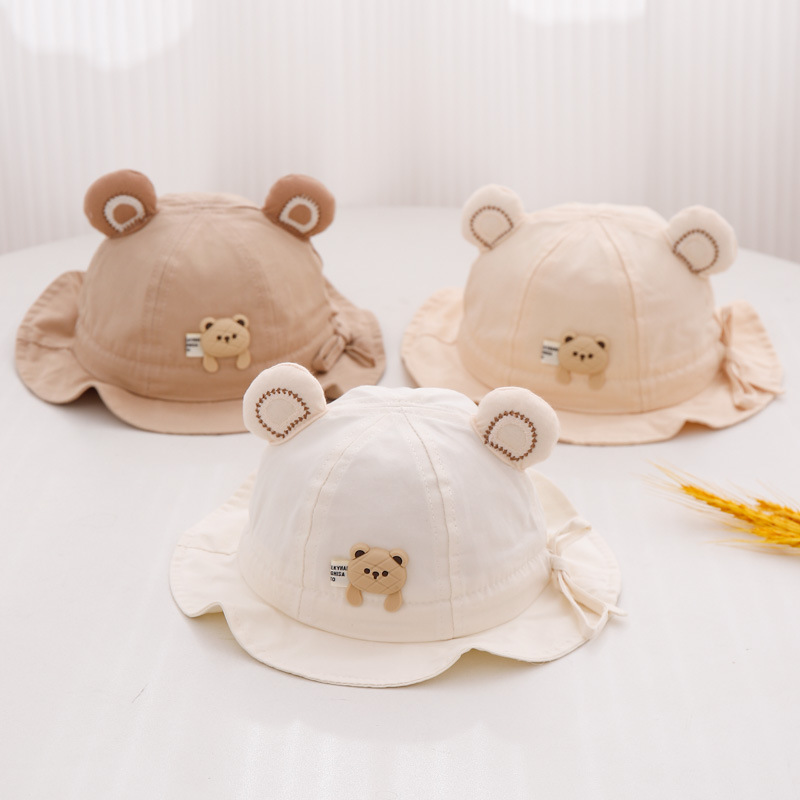 Sombrero para bebés, sombrero de pescador de primavera y otoño, super lindo bebé, lindo sombrero de algodón para bebés, ajuste delgado sombrero de lavabo solar