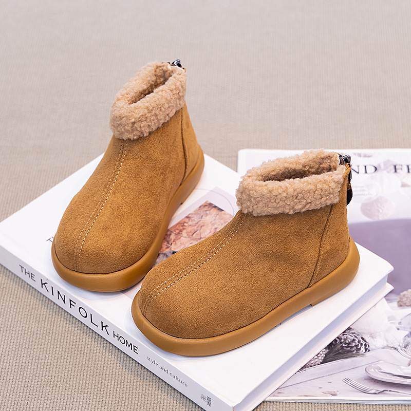 Botas de nieve para niñas con zapatos de algodón grueso de lana 2025 nuevos bebés de invierno de mujeres calentadas botas de algodón para niños botas cortas image 4