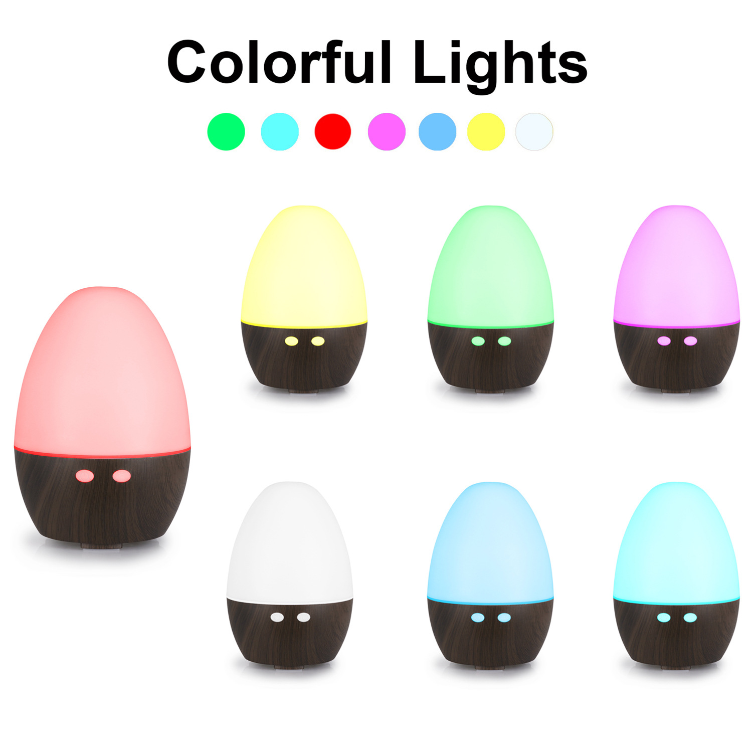 Fábrica de origen al por mayor 130ml huevo colorido lámpara de noche de escritorio de oficina en el hogar aceites esenciales aromáticos regalos creativos transfronterizos