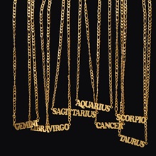 跨境批发304不锈钢NK链3MM英文字母18K十二星座项链现货12星座