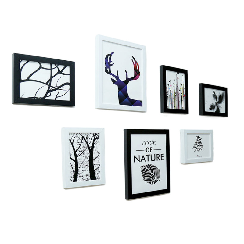 Pequeña pared Nórdico decorativo foto pared Punch-libre pared decorativo foto marco dormitorio colgante de pared marco de fotos ins marco de fotos