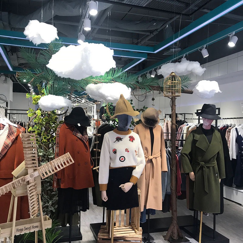 Air Ceiling Hanging Decoration Cotton White Cloud Shape Hanging Decoration Stereo Cloud Cotton Hanging Decoration School Shop Layout