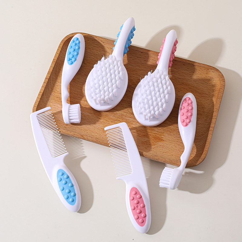 Embalaje en inglés cepillo de dientes recién nacido cepillo de dientes de masaje limpio recién nacido conjunto de pantalones redondas