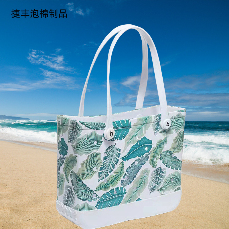 Factory in stock supply a variety of EVA printing beach bag pet bag printing bag cross-border portable hole bag