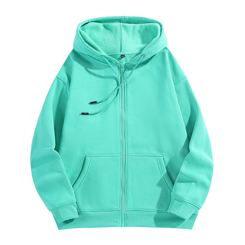 Chaqueta de uniforme de clase de institución de entrenamiento de manga larga con capucha y cremallera gruesa, ropa de trabajo con forro polar, sudadera personalizada con impresión de logotipo