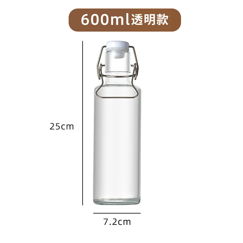 スナップオンガラス酵素ボトルスイングキャップジュースドリンクビールボトル茶色の厚みのある防爆果実酒ボトル 500 ミリリットル|undefined