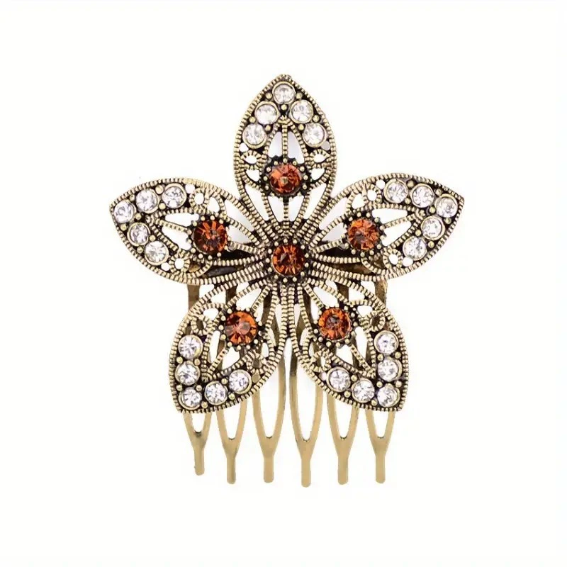 Retro hair accessory from pearl, European style, flowered