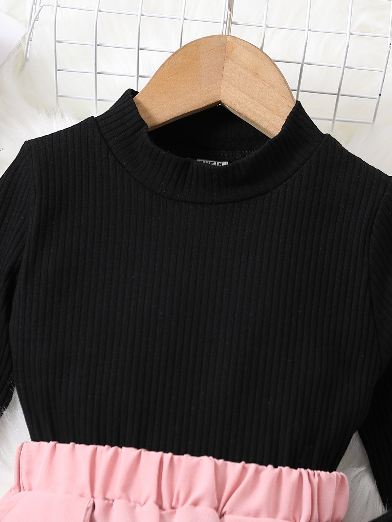 2024 autumn new children's knitted pullover top+fashionable workwear elastic pants set_voghion.com