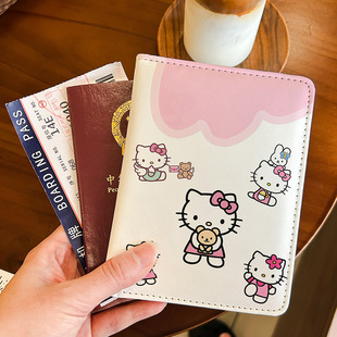 Sanrio Hello Kitty мультяшная обложка для паспорта, сумка для документов, защитный чехол, многофункциональный держатель для карт, портативное хранилище для путешествий за границу