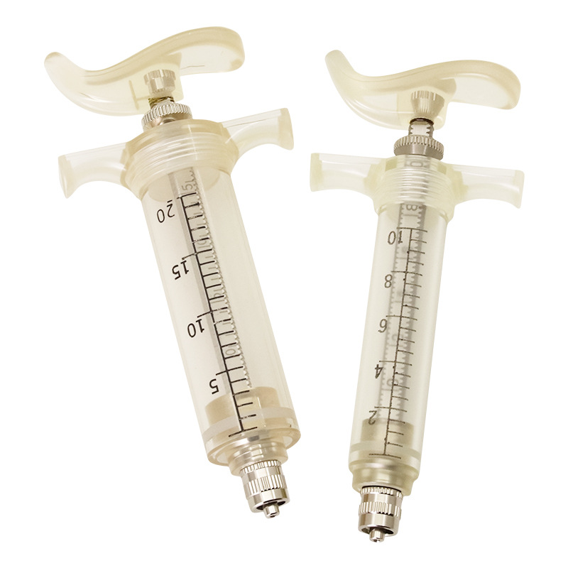 jeringa de acero de plástico veterinario TPX jeringa de vacunación de cerdos, ganado y ovejas alimentador de gran capacidad jeringa de acero de plástico TPX para mascotas