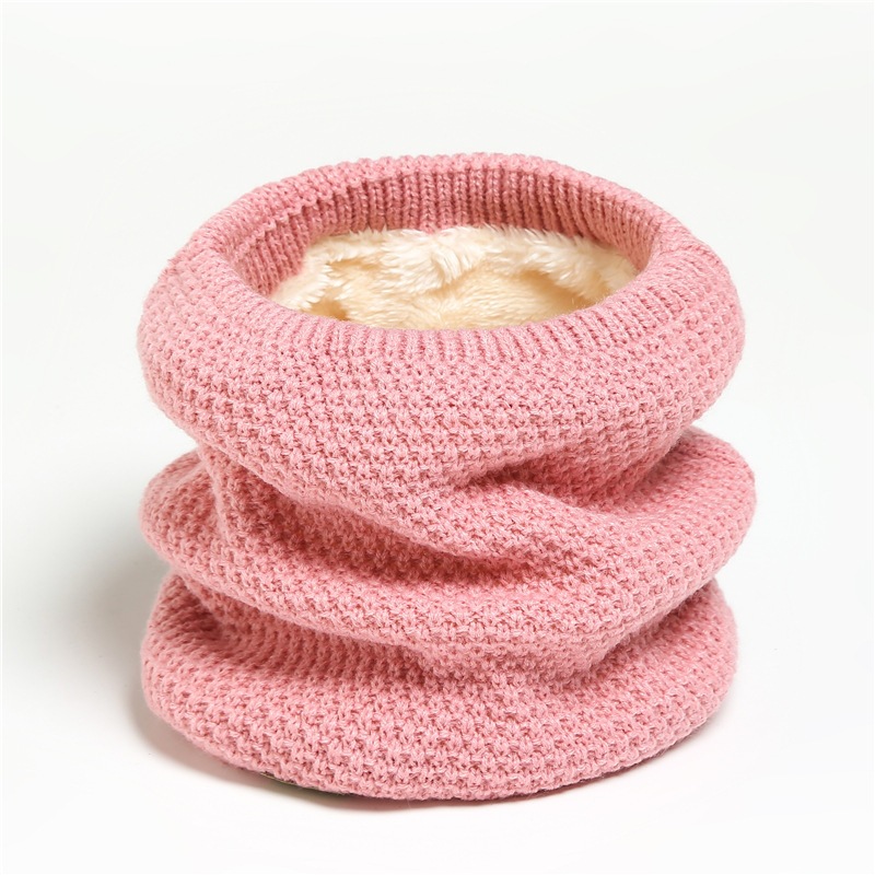 New style fleece-lined knitted neck warmer, solid color scarf, winter warm woolen neck wrap, versatile and stylish for women and men