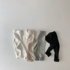 Baby clothes girls' leggings autumn and spring 2024 Korean version children's baby solid color trousers autumn trousers