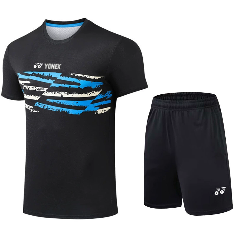 Quick dry sleeves for badminton for men and women, set for training, breathable football uniform for table tennis, with short sleeve