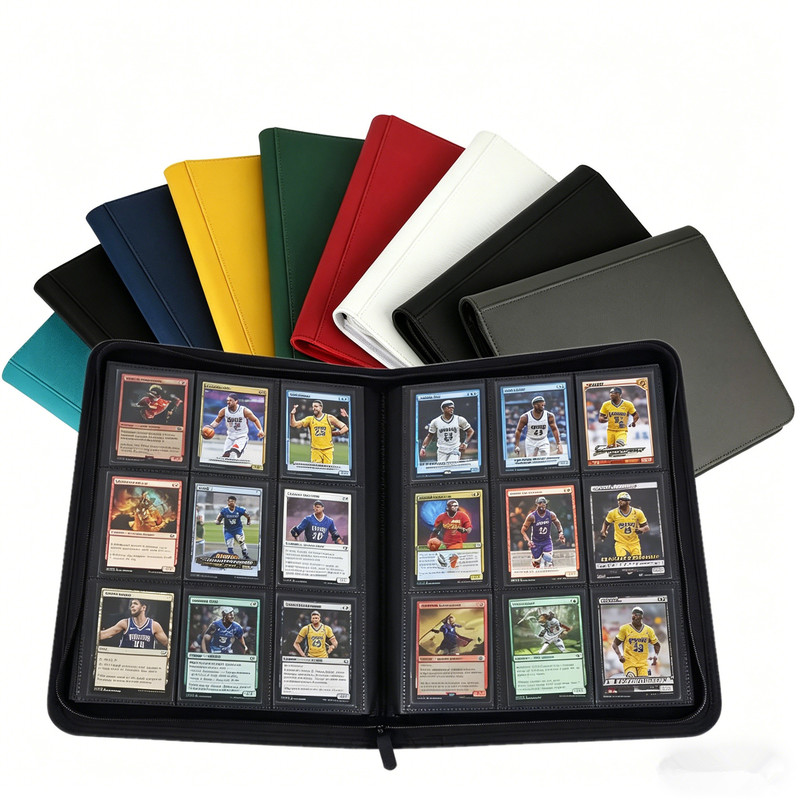 Toploader Storage Card Album 4 9 12 16 Slots Waterproof Pu Leather Collectible Card Binder Trading Card Binder