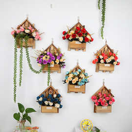 地中海小房子壁挂花装饰壁饰挂件家居卧室客厅饰品花墙面创意