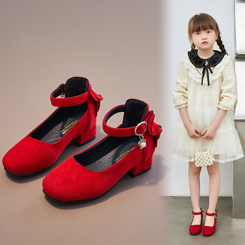Fashionable Girls' Single Boots 2026 Autumn and Winter New Style Student Square-Toed Stylish High-Heeled Performance Leather Shoes for Children Trendy Fashionable Girls' Single Boots 2026 Autumn and Winter New Style Student Square-Toed Stylish High-Heeled Performance Leather Shoes for Children Trendy