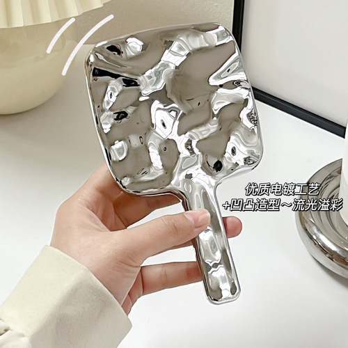 Retro handheld makeup mirror, high-end female portable handheld mirror, Internet celebrity ins touch-up handle mirror, beauty mirror