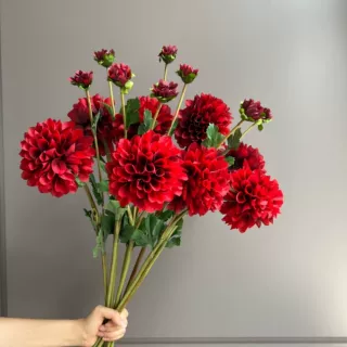 1花1苞大丽花仿真花 婚庆装饰婚礼堂家居装饰摄影道具跨境热销