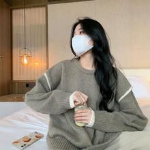 圆领毛衣女单穿2025新款软糯慵懒风外穿套头韩版百搭休闲针织上衣