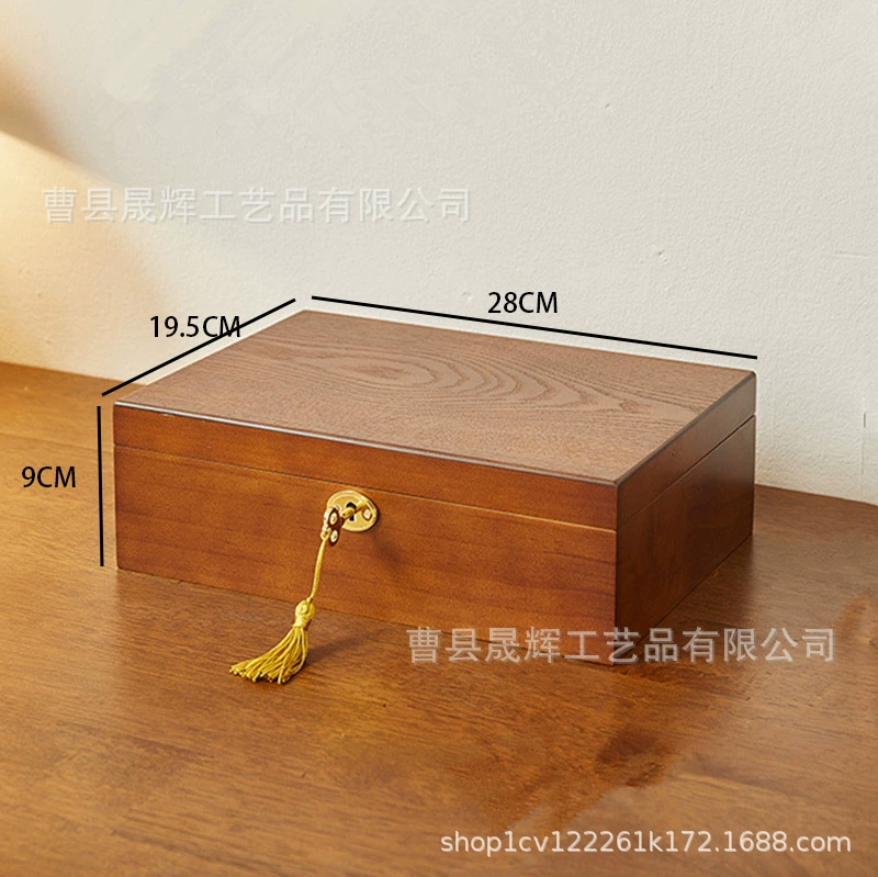 Retro storage system, antique storage box, necklace, ring, earrings, jewelry, wooden sophisticated accessory, light luxury style