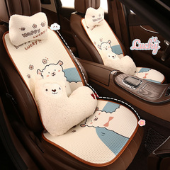 New Car Seat Cover Cartoon Honeycomb Mesh Fabric, Universal Four-Season Car Seat Pad for Children, Breathable and Non-Slip