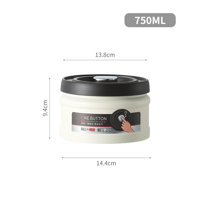 Acero inoxidable 304 vacío crisper sellado tarro prensa vacío almacenamiento tarro té de grano de café fresco-mantener tarro