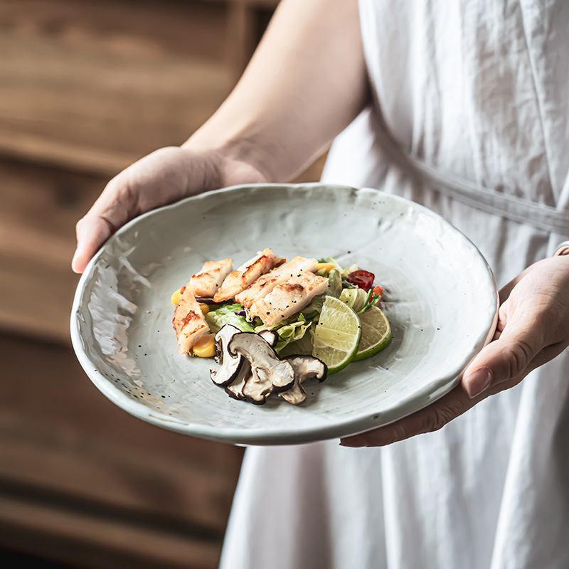 [Platos de cerámica de viento tranquilo] platos caseros, platos de sabor, platos de arroz retro, platos de platos de platos de platos de ensalada de platos de comida occidental