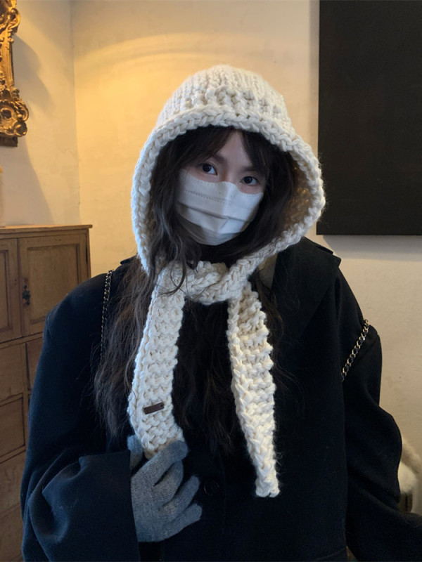 巴拉克拉法针织帽秋冬外出防寒保暖护耳韩系毛线帽子大头围显脸小|undefined