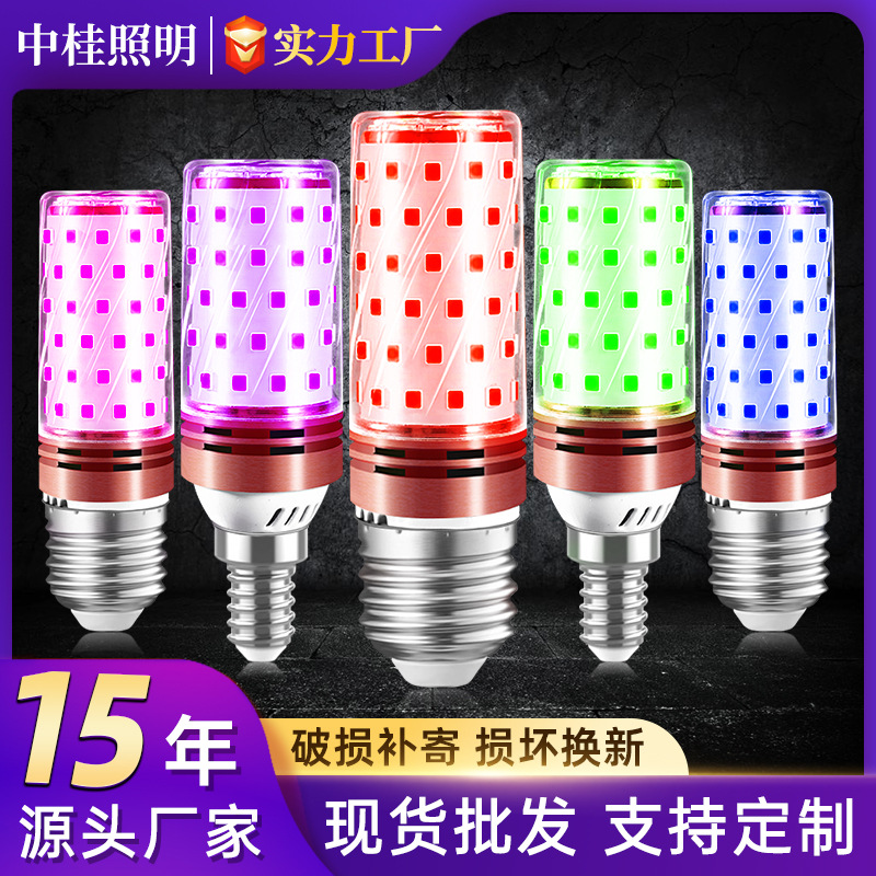 Lámpara de maíz LED bombilla de ahorro de energía superbrillante color tornillo e27e14 luz verde
