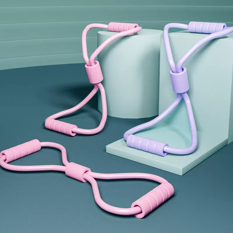 8字拉力器瑜伽训练器材弹力管扩胸拉力带美女背健身八字绳拉伸