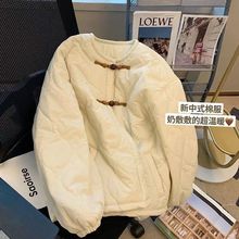 中国风盘扣菱格棉衣棉服女冬2023新款复古宽松百搭设计感夹棉外套