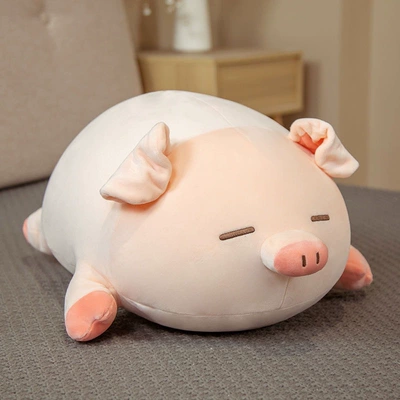 Toy, Lying Pig Doll, Super Soft: Oyuncaq yastıqlar - closed-eyes-pig-40cm