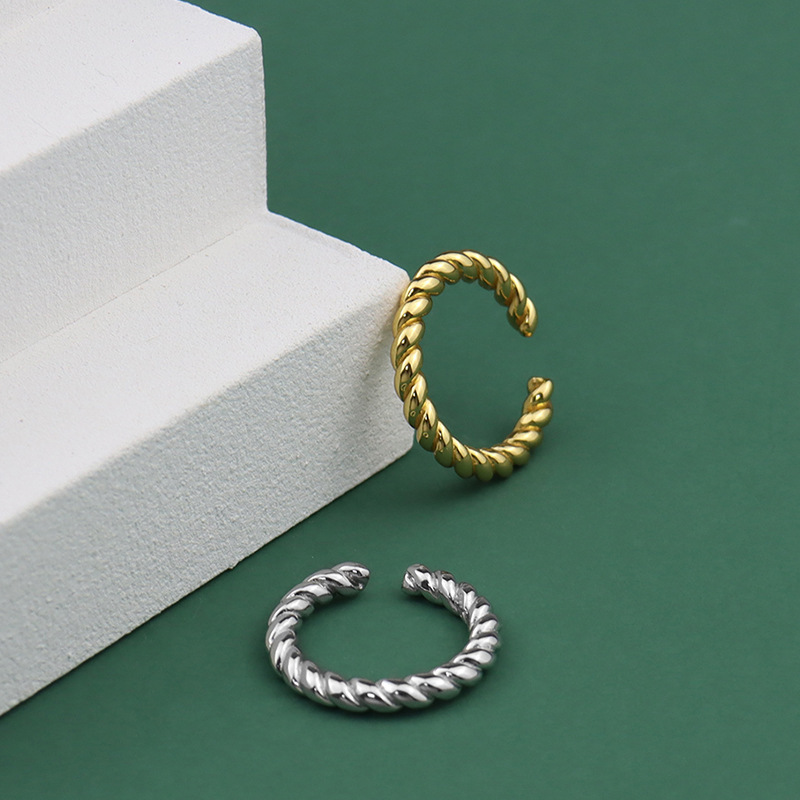 Korean Style Simple Twist Simple Bracelet Ring Female Ins Cold Style Fashion AllMatch Index Finger Ring Open Ornamentpicture19
