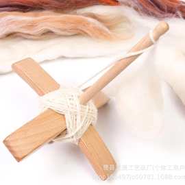 跨境木质纱线旋转器手工编织绕线工具编织配件辅助小工具绕线器