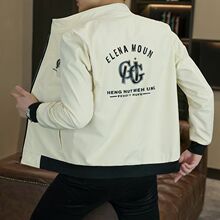 正品爆款春秋季男士修身立领青年短款潮流时尚新款帅气夹克衫外套