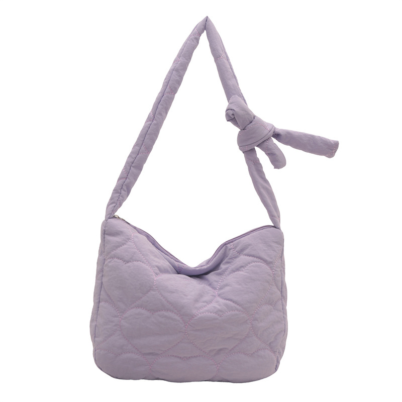 Bolsa de algodón bordada de diamante 2024 otoño y invierno nuevo bolso de bolsas de bolso de hombro casuales bolso de gran capacidad coreano