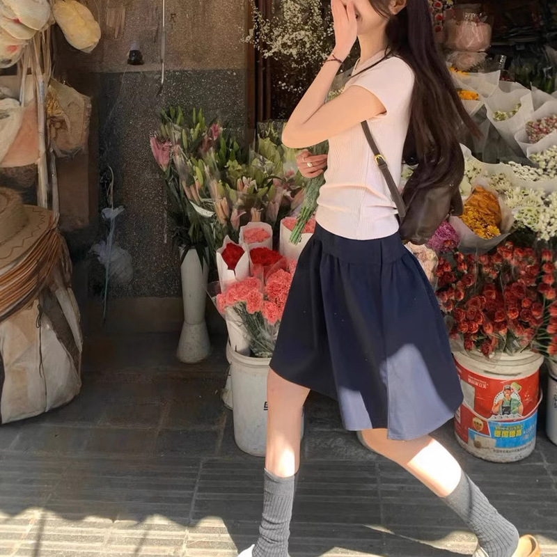 A set of ootd wear girly style dress 2025 new summer miu in miu Korean suit