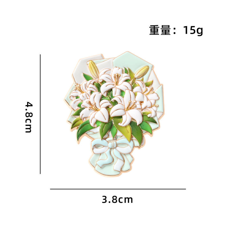 仿真花束金属冰箱贴国潮文创七夕送礼玫瑰花牡丹花磁吸贴国庆礼物|undefined