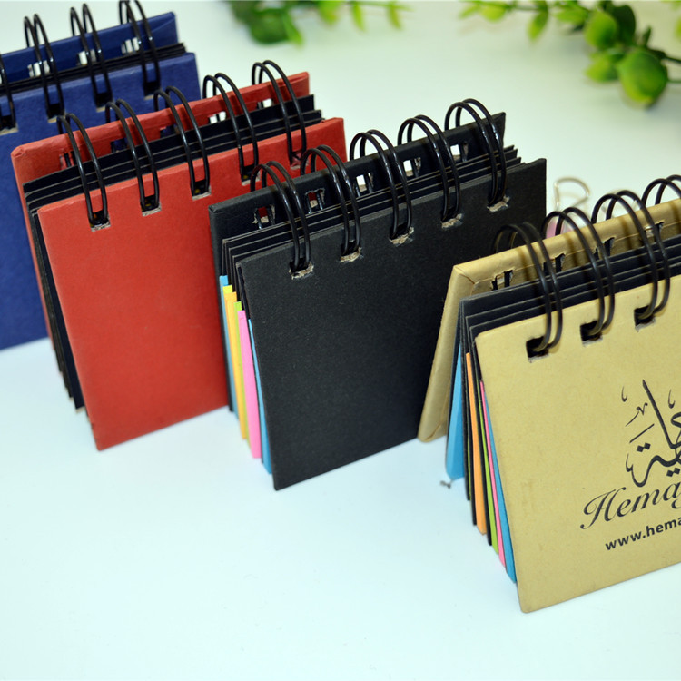 메모장 콤보 코일 크리에이티브 형광 종이 휴대용 포스트잇 노트 비즈니스 오피스 노트 메시지 스티커