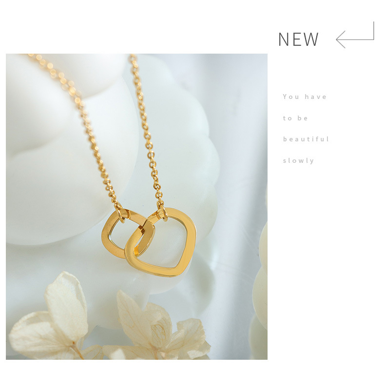 Fashion Solid Color Titanium Steel Plating Pendant Necklace 1 Piece