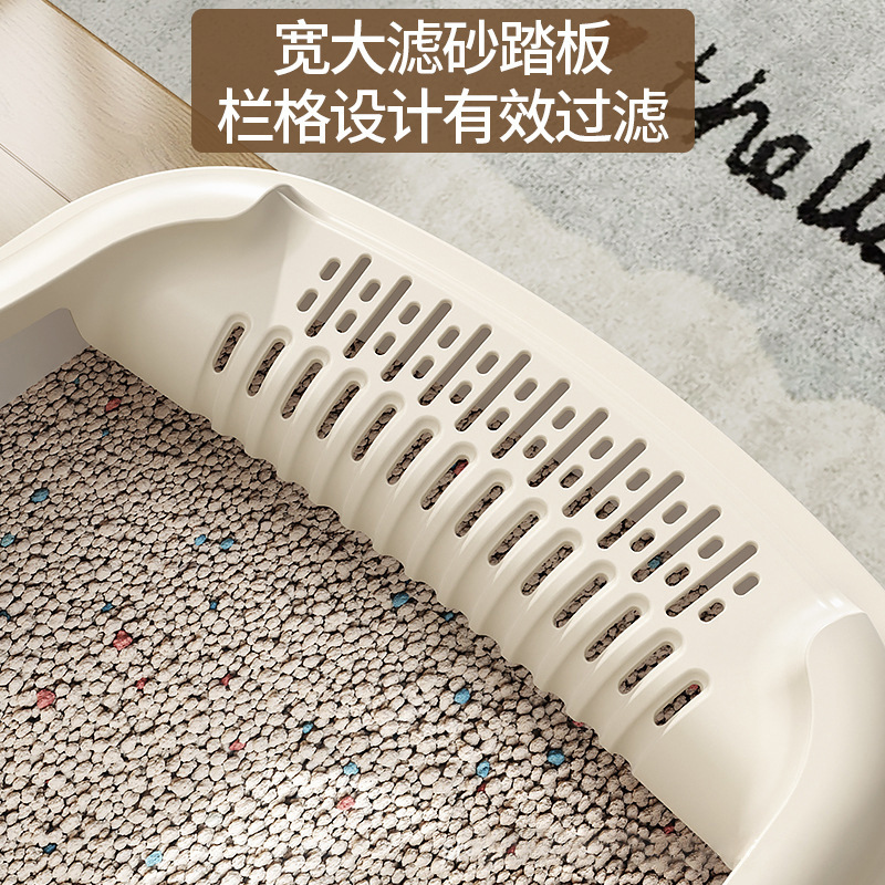 Arenada caja de arena para gatos semicerrada para evitar salpicaduras externas, inodoro para gatos, artículos extra grandes para mascotas, cerca alta, lavable para gatos, lavable y extraíble