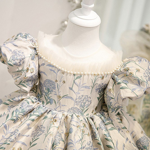 Children's dress princess skirt spring little host piano performance birthday dress puffed skirt for girls first birthday dress