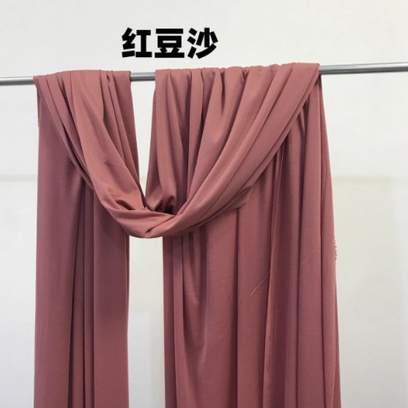 婚庆红色系列牛奶丝弹力布幔婚礼堂酒店舞台韩式多层吊顶背景装饰|undefined