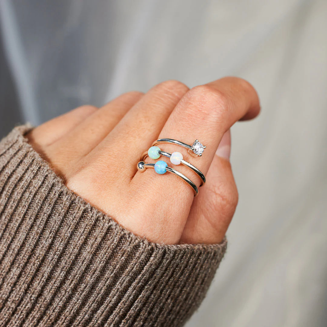 Women's Gender 925 Sterling Silver Geometric Rings 925 Sterling Silver Rings